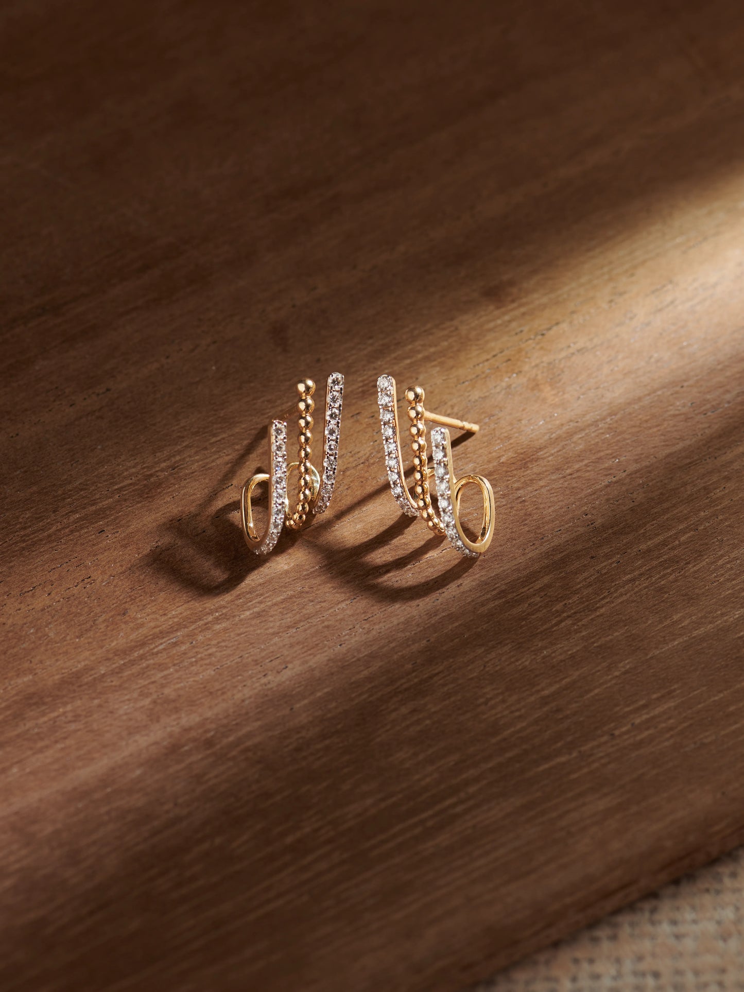 3 Line Diamond Hoops