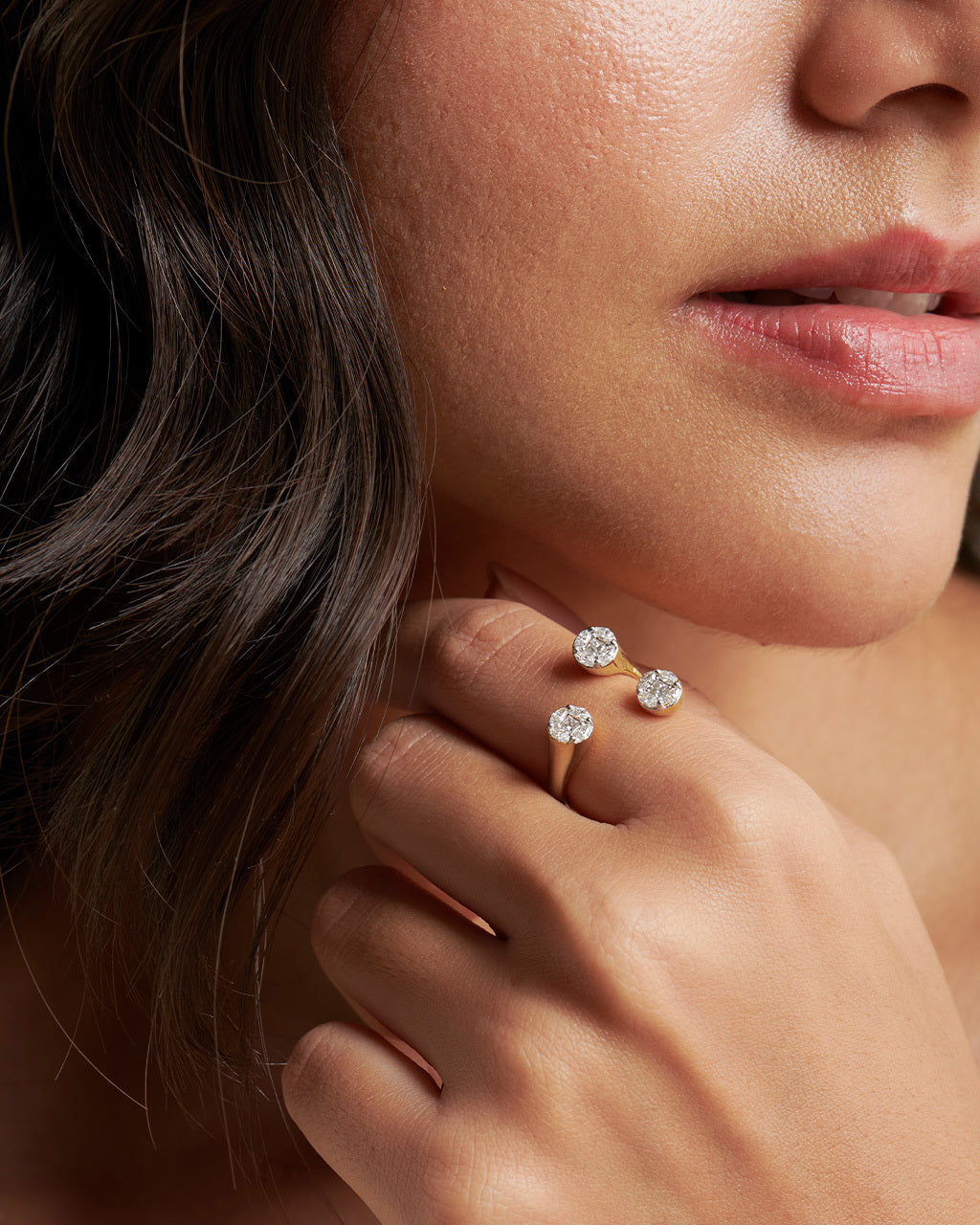 Contemporary Open Diamond Band