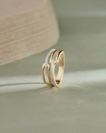 Twin Paperclip Diamond Band