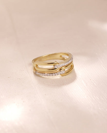 Twin Paperclip Diamond Band