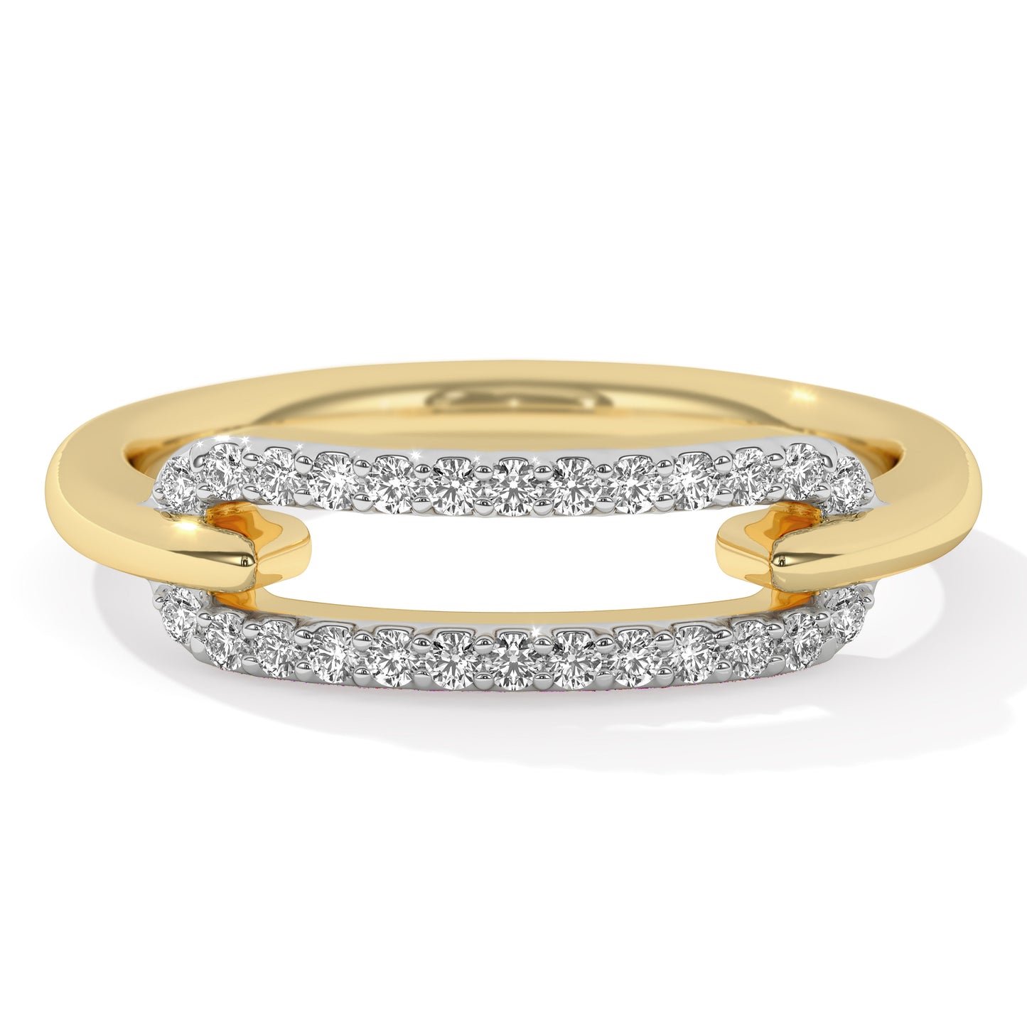 Pave Diamond Paperclip Ring
