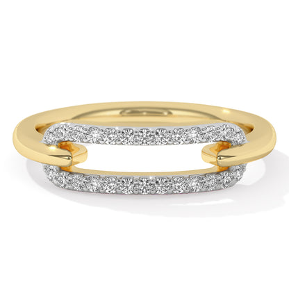 Pave Diamond Paperclip Ring