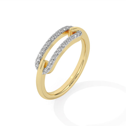Pave Diamond Paperclip Ring