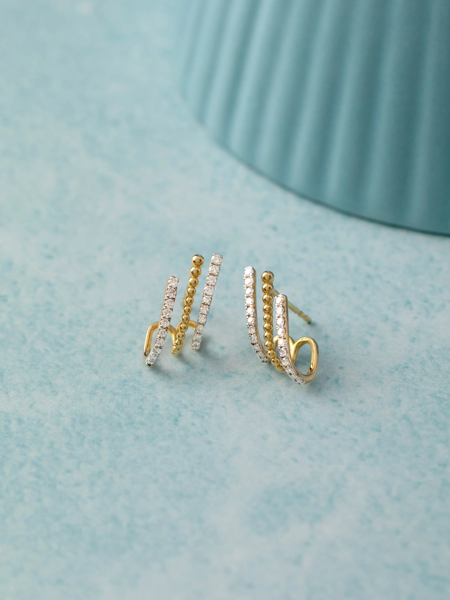 3 Line Diamond Hoops