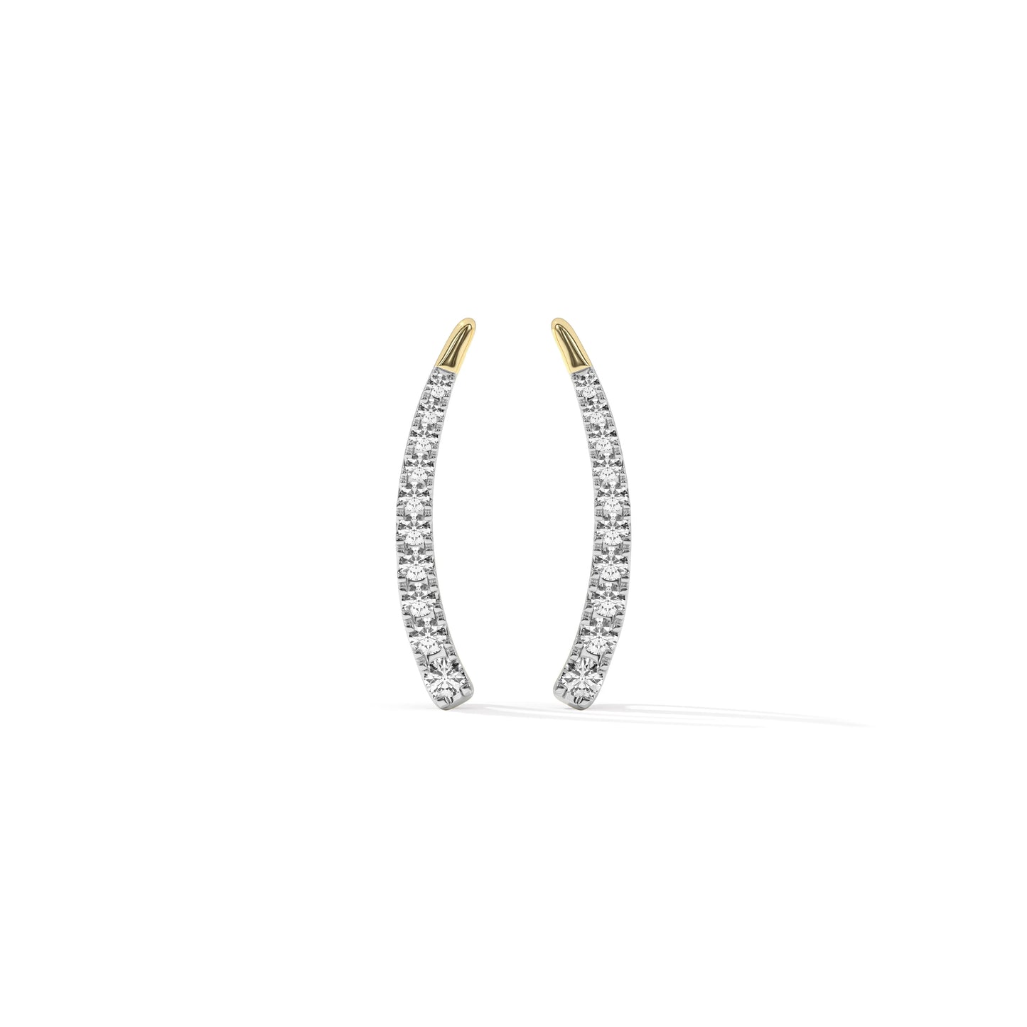 Minimal Diamond Climber Earrings