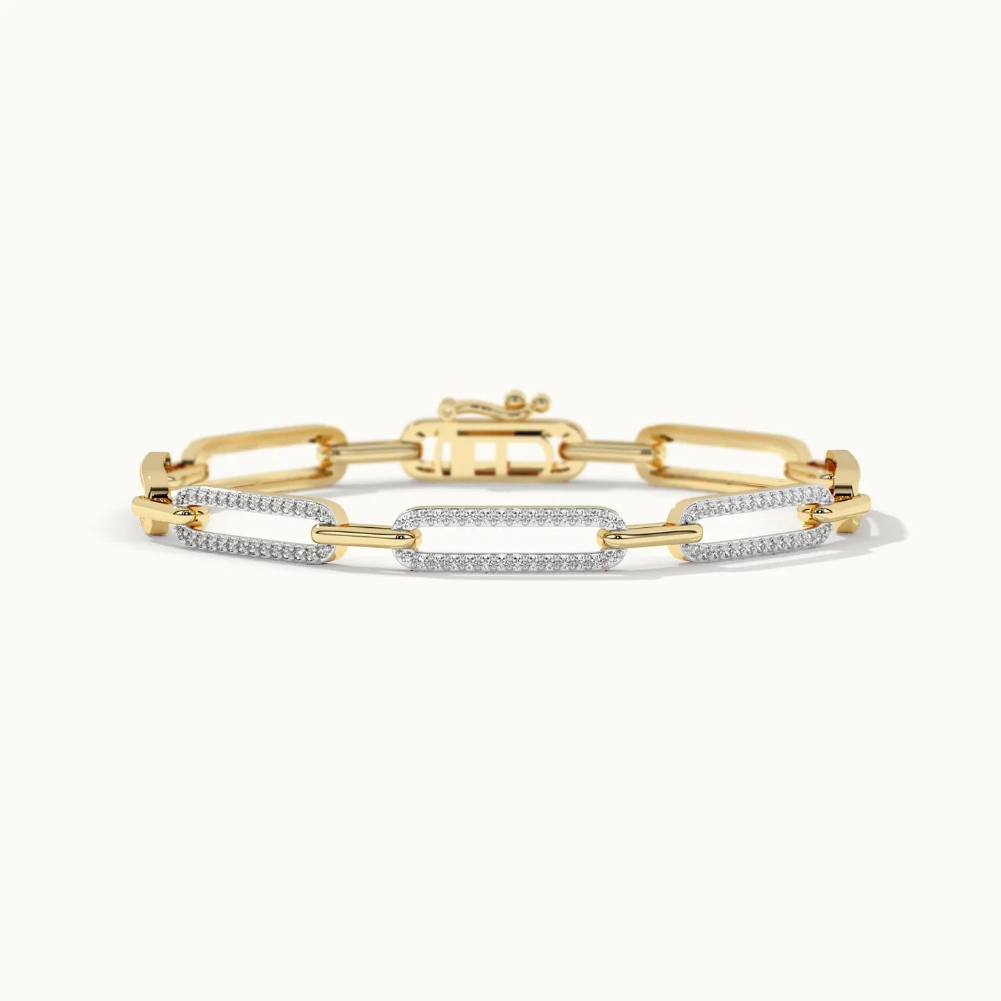 Pave Diamond Paperclip Bracelet