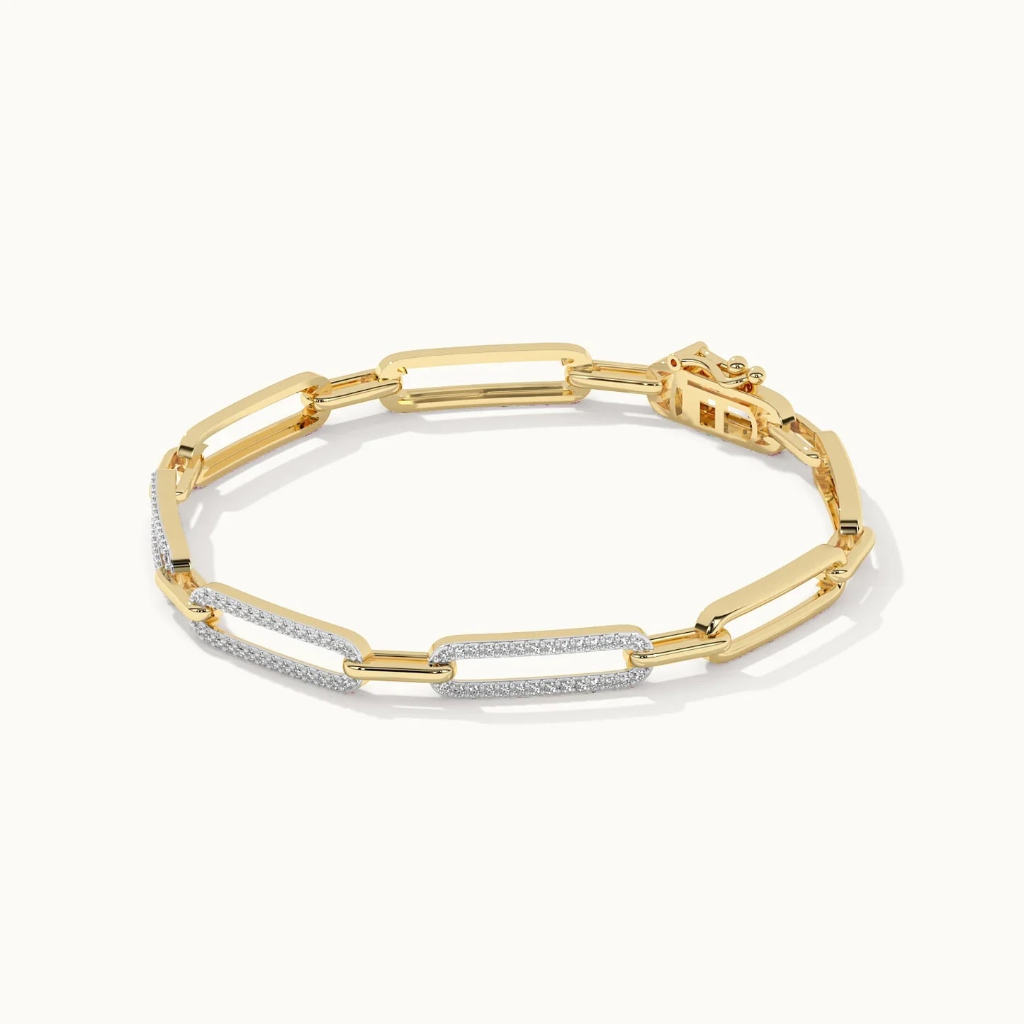 Pave Diamond Paperclip Bracelet