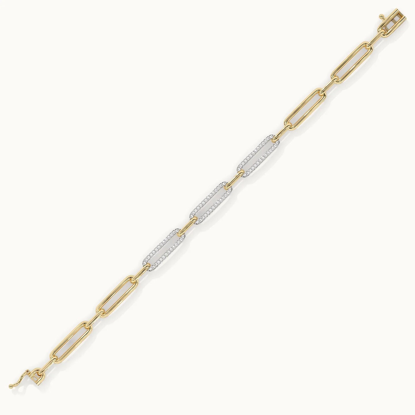 Pave Diamond Paperclip Bracelet