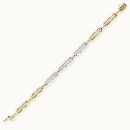 Pave Diamond Paperclip Bracelet