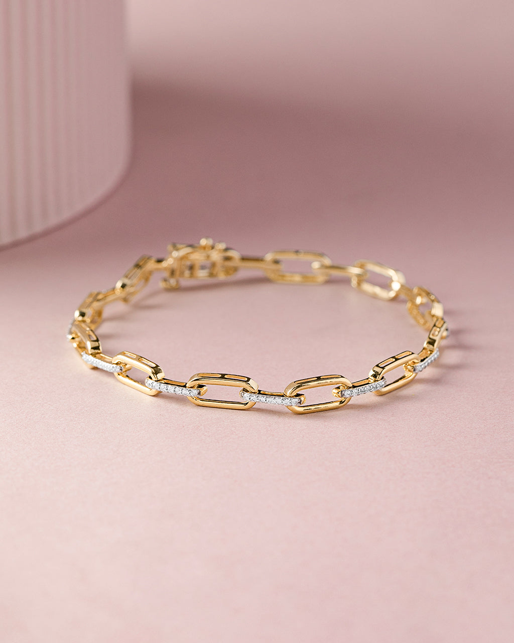 Interlinked Diamond Paperclip Bracelet, 14K Gold Vermeil, 1/2 ct Lab Grown Diamond-6